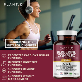 Capsules de Berbérine PLANT.O NUTRITION sur une surface en bois
