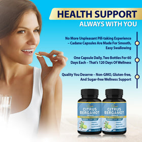 Capsules de bergamote Citrus Organic Cadane dans un environnement naturel