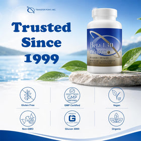 Capsules de Beta 1,3D Glucan 500 mg de Transfer Point dans une cuillère
