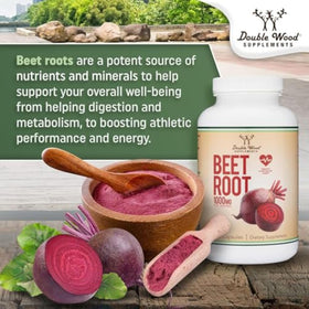 Capsules de Betterave 1 000 mg Double Wood Supplements dans une main