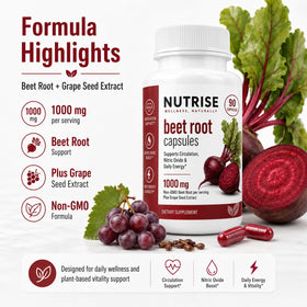 Capsules de betterave Achuhe sur une table avec lumière naturelle