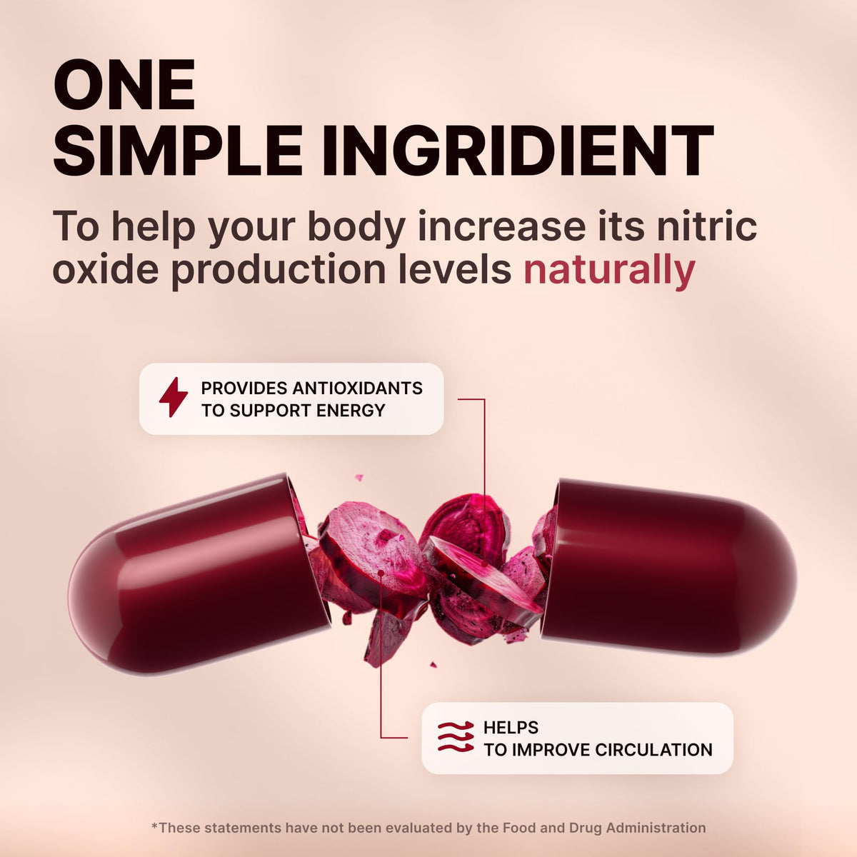 Capsules de betterave bio Nature's Pure Blend sur une table