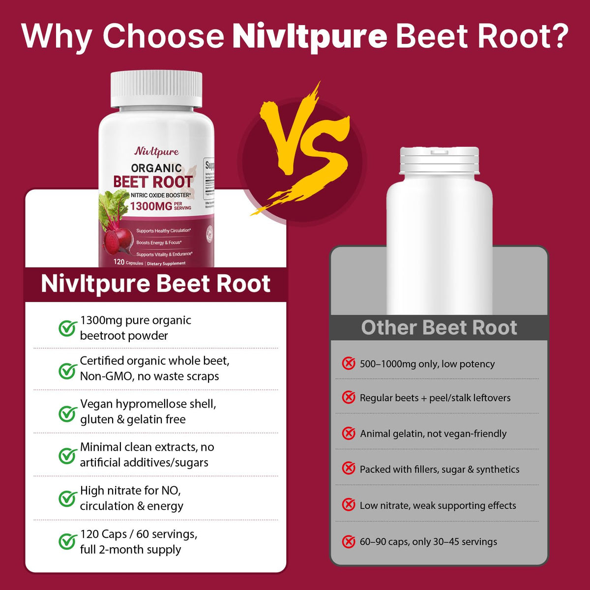Capsules de betterave bio Nivltpure dans une main