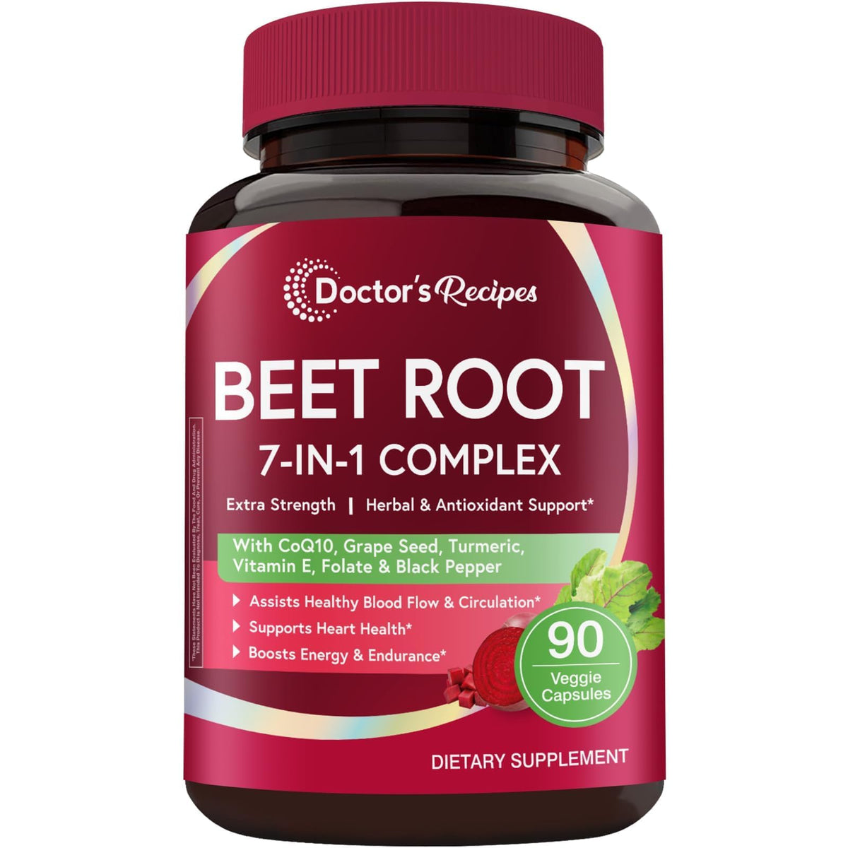 Capsules de Betterave Doctor's Recipes vue de face avec emballage
