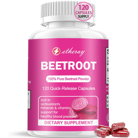 Capsules de betterave etheray 1300mg vue de face
