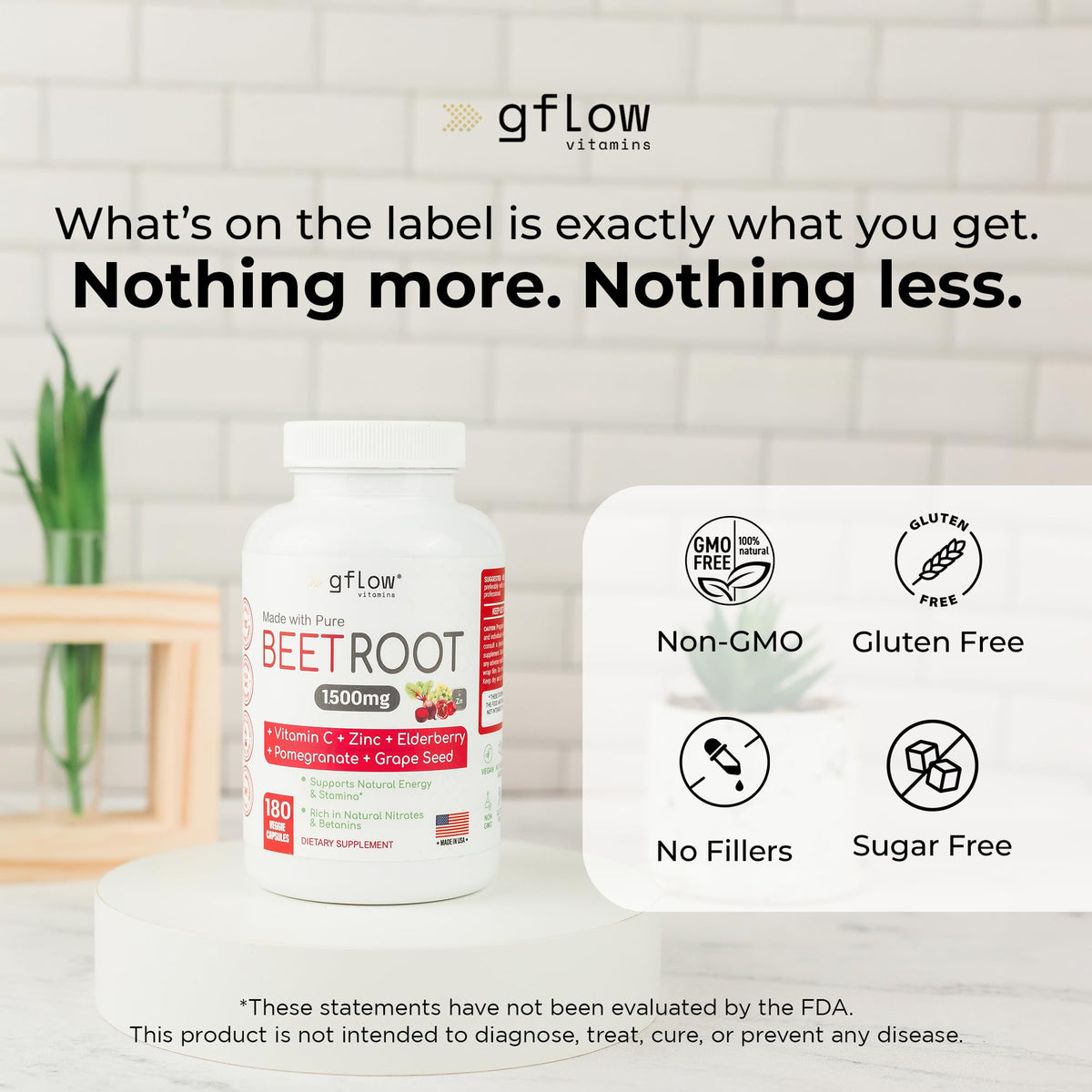 Capsules de betterave gflow sur fond blanc