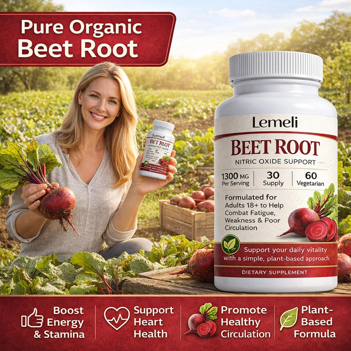 Capsules de betterave Lemeli sur une table