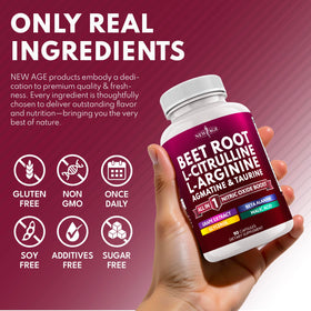 Capsules de Betterave NEW AGE avec un verre d'eau