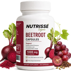 Capsules de betterave Nutrisse Organic 90 capsules devant l'emballage
