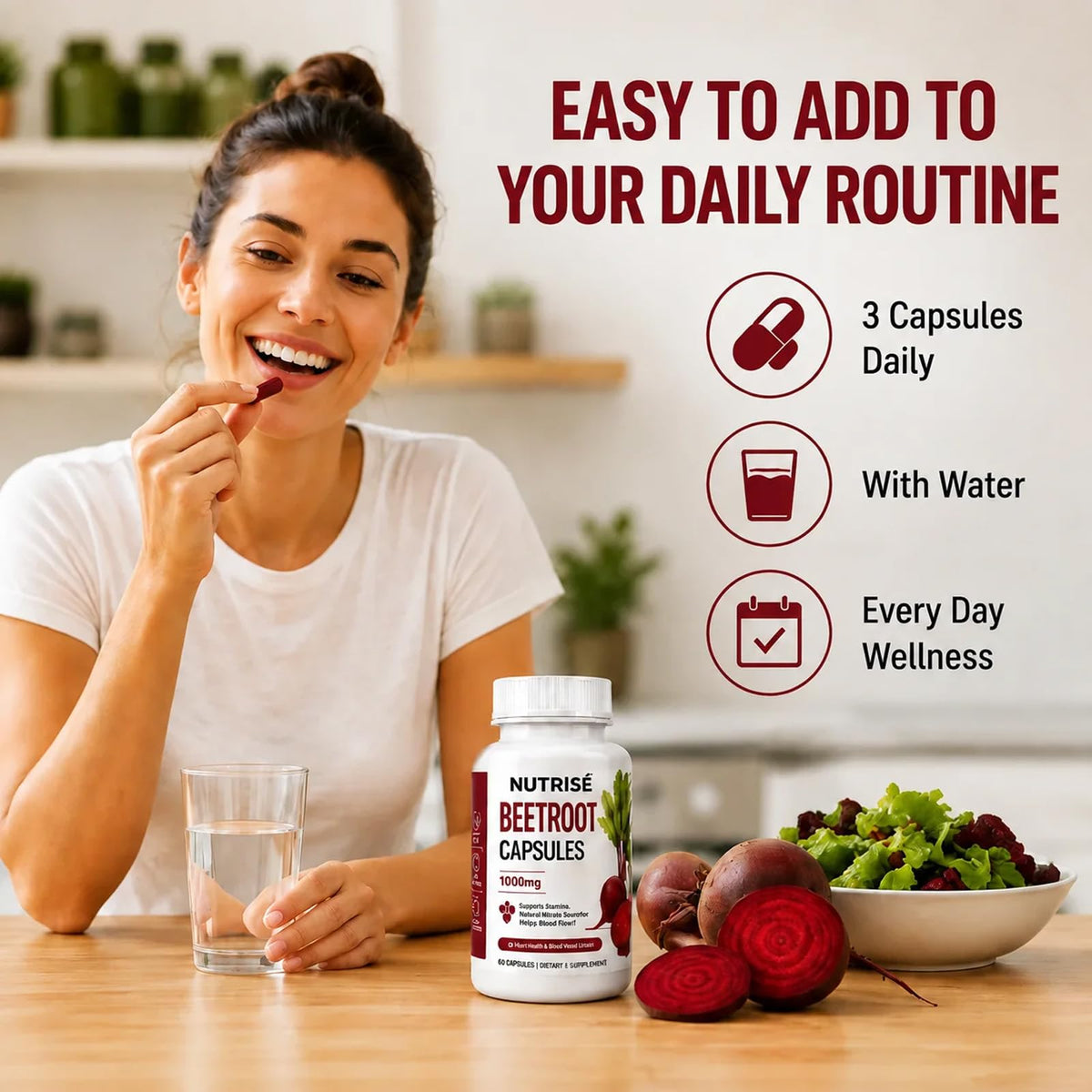 Capsules de Betterave Splashy Eyes dans un cadre de vie actif