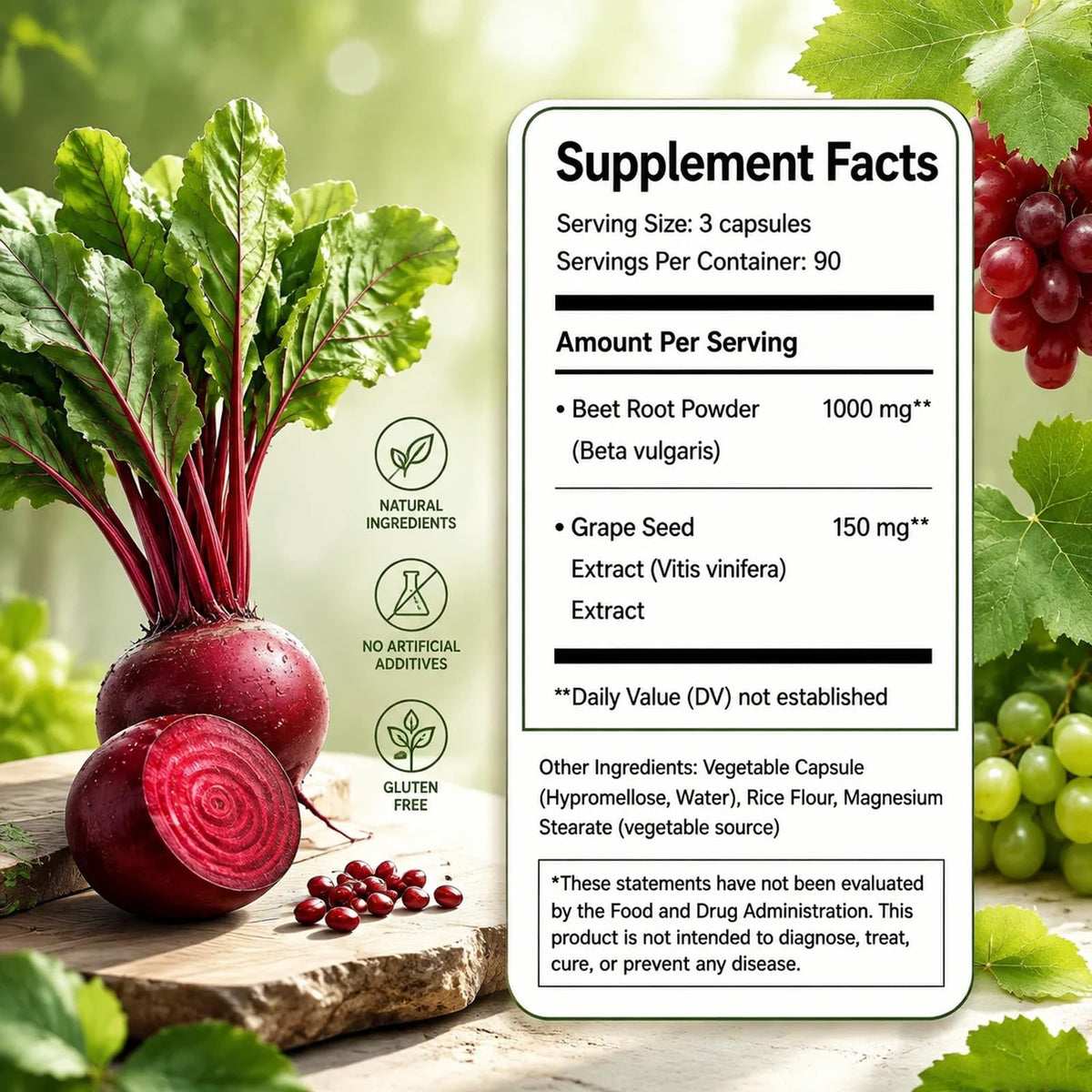Capsules de Betterave Splashy Eyes sur une table avec des légumes