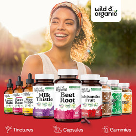 Capsules de betterave Wild & Organic avec étiquette visible