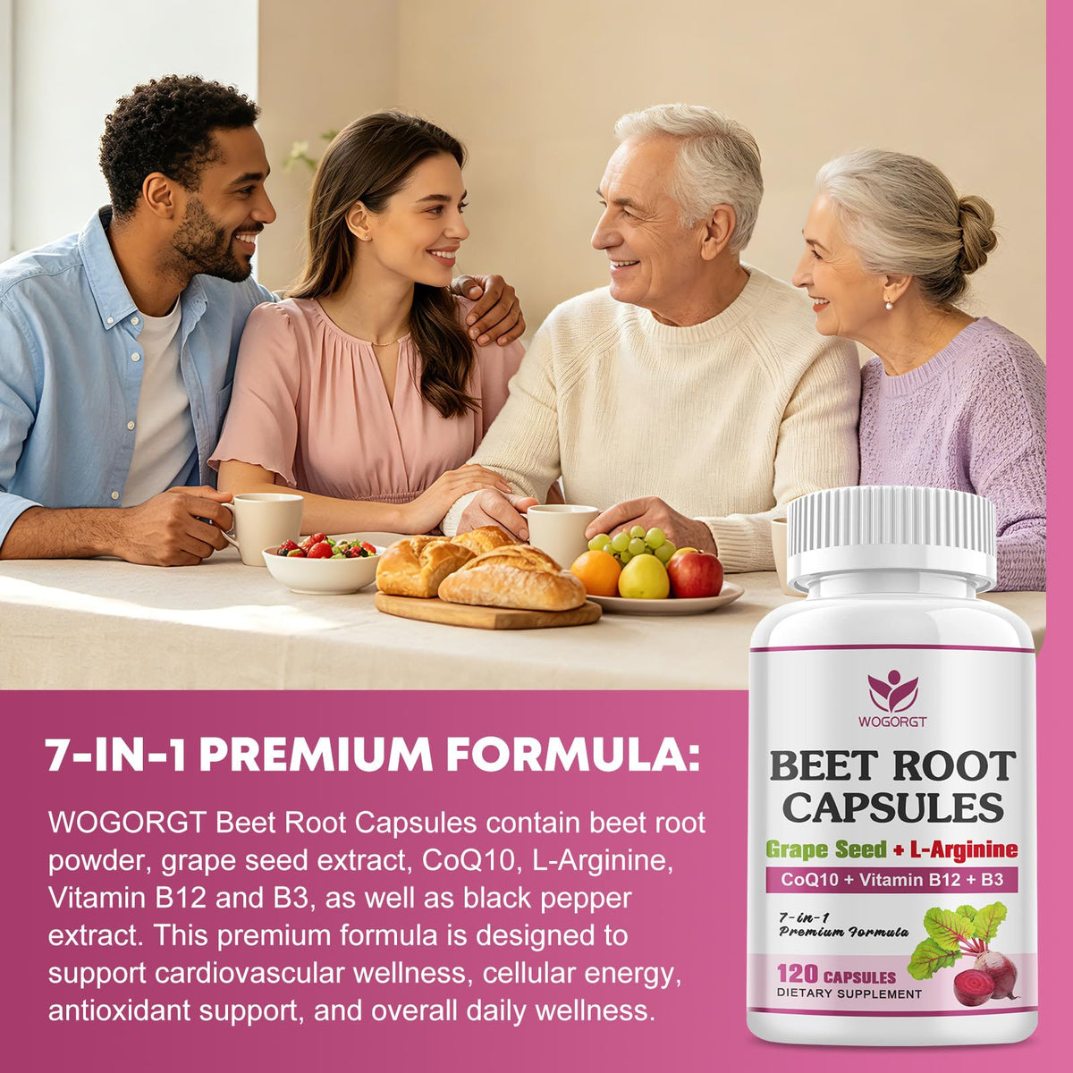 Capsules de betterave WOGORGT versées sur une table