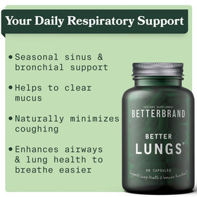 Capsules de Betterbrand BetterLungs sur une surface blanche