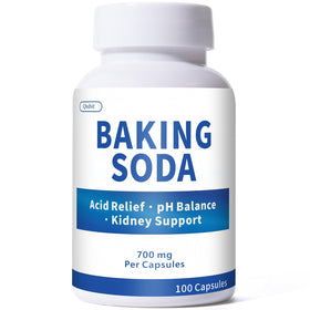 Capsules de bicarbonate de sodium QUBIT 700mg, vue de face