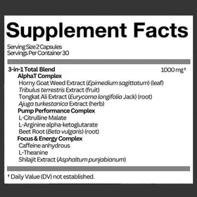 Capsules de Big Dog 3-en-1 Total Alpha Blend de Bruiseweed sur fond blanc