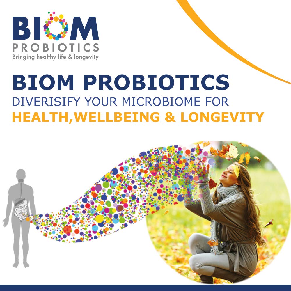 Capsules de Biom Probiotics sur une surface blanche