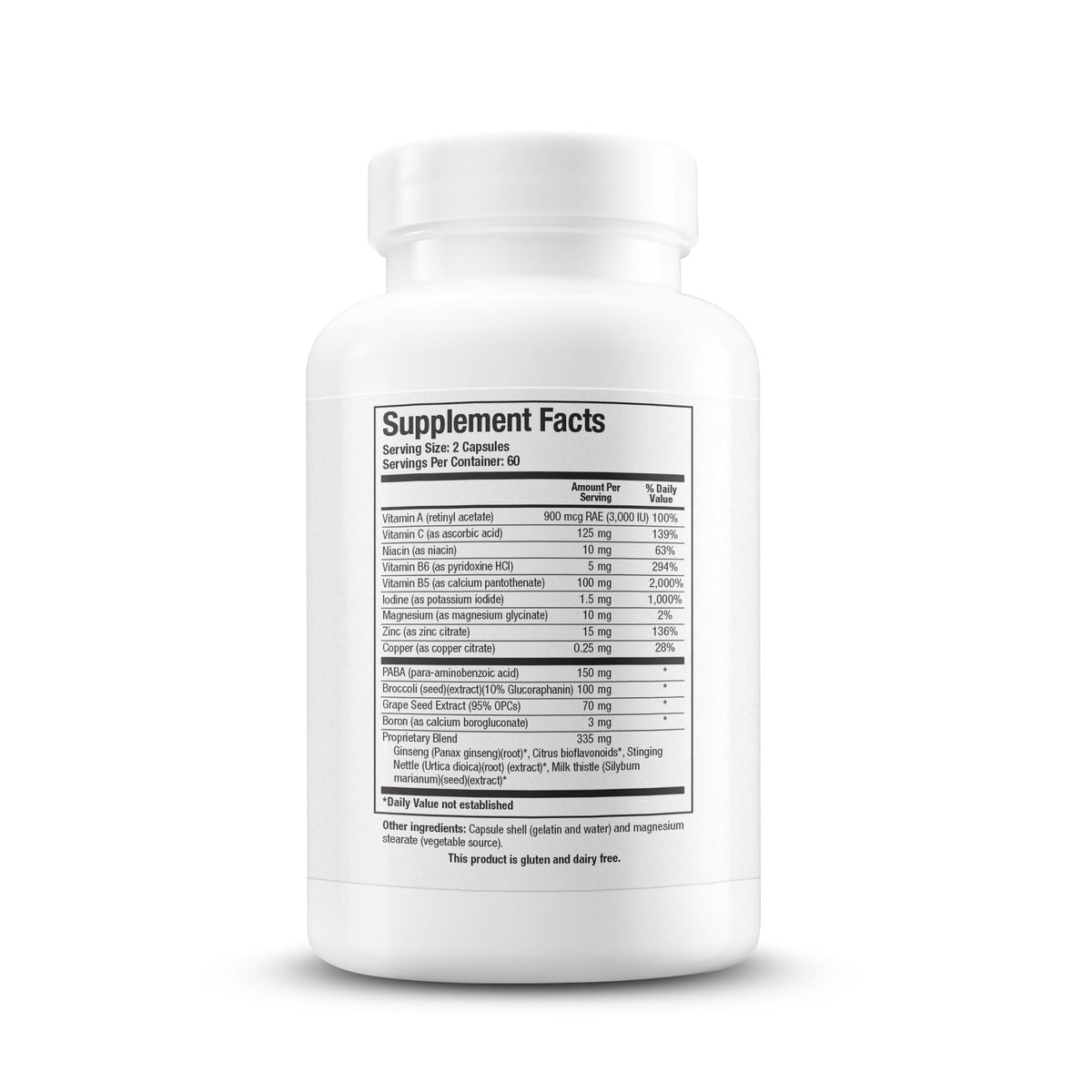 Capsules de BIOTICS RESEARCH Balance and Protect sur fond blanc