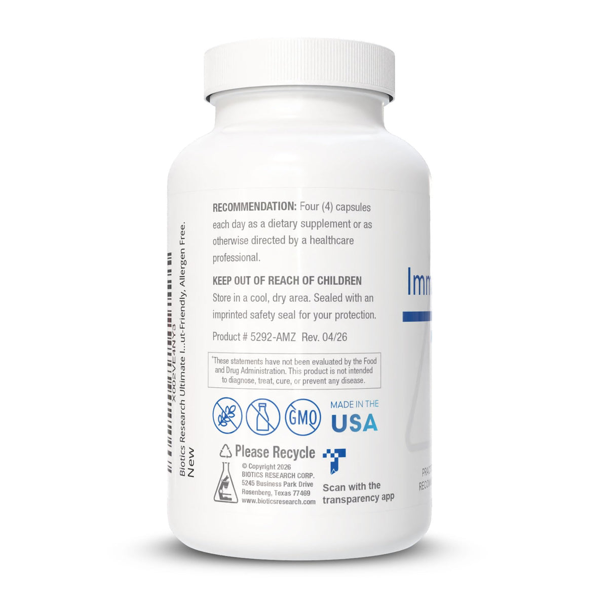 Capsules de BIOTICS RESEARCH daily wellness-gG™ sur fond blanc