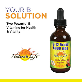 Capsules de biotine Nature's Life avec un fond naturel