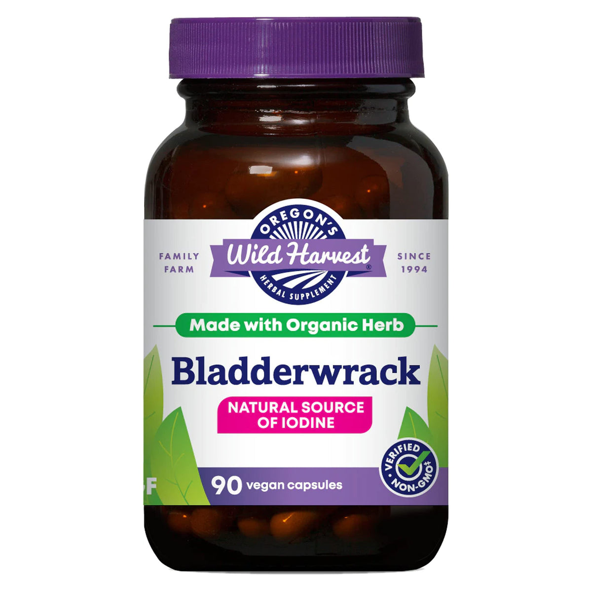 Capsules de Bladderwrack Oregon's Wild Harvest, vue avant du produit