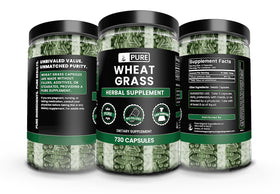 Capsules de Blé PURE ORIGINAL INGREDIENTS à côté d'une main pour échelle