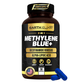 Capsules de bleu de méthylène Earth Elixir 3-en-1 avec emballage