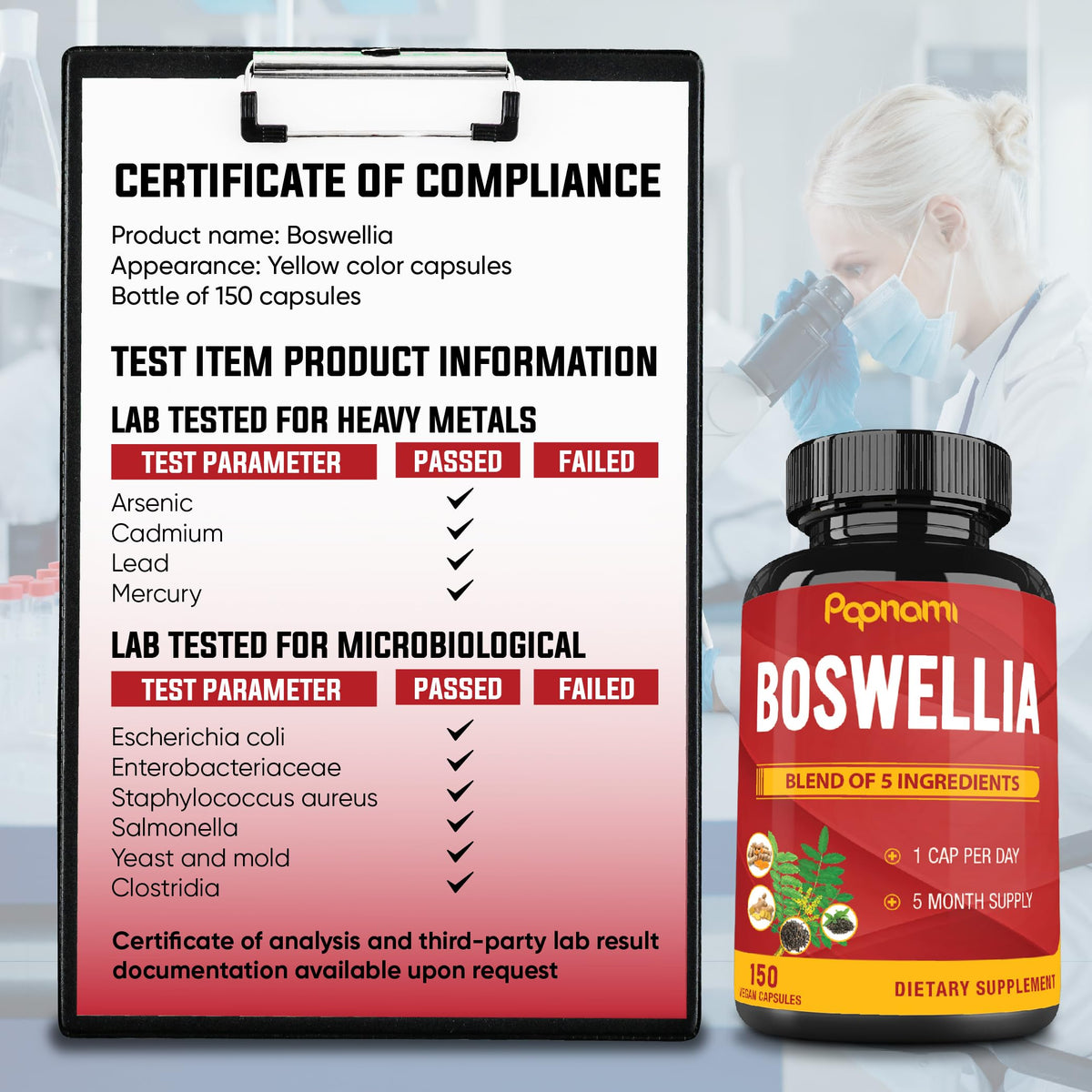 Capsules de Boswellia Serrata Papnami sur une table