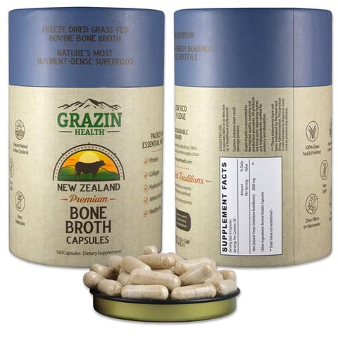 Capsules de bouillon d'os GRAZIN HEALTH 3000mg vue de face
