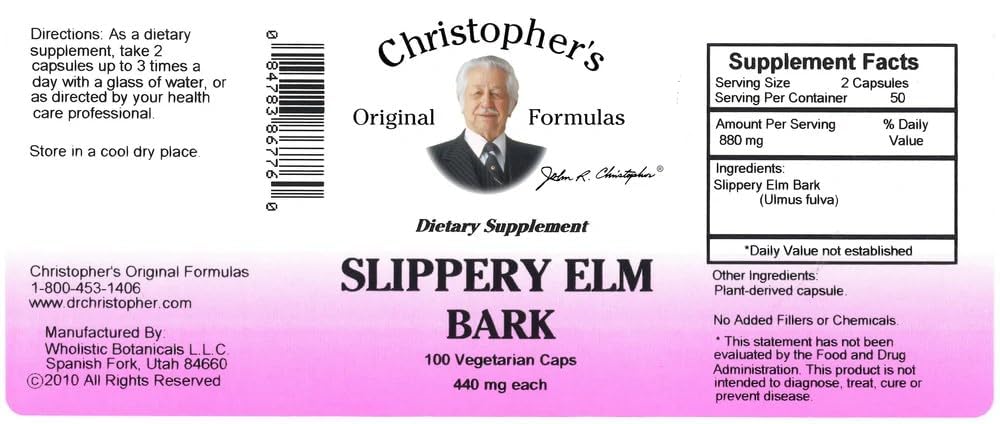 Capsules de Bouleau Glissant dans le flacon de Christopher's Original Formulas, vue de haut