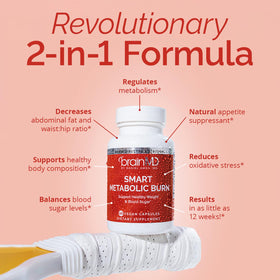 Capsules de BrainMD Smart a balanced routine Burn sur une surface blanche