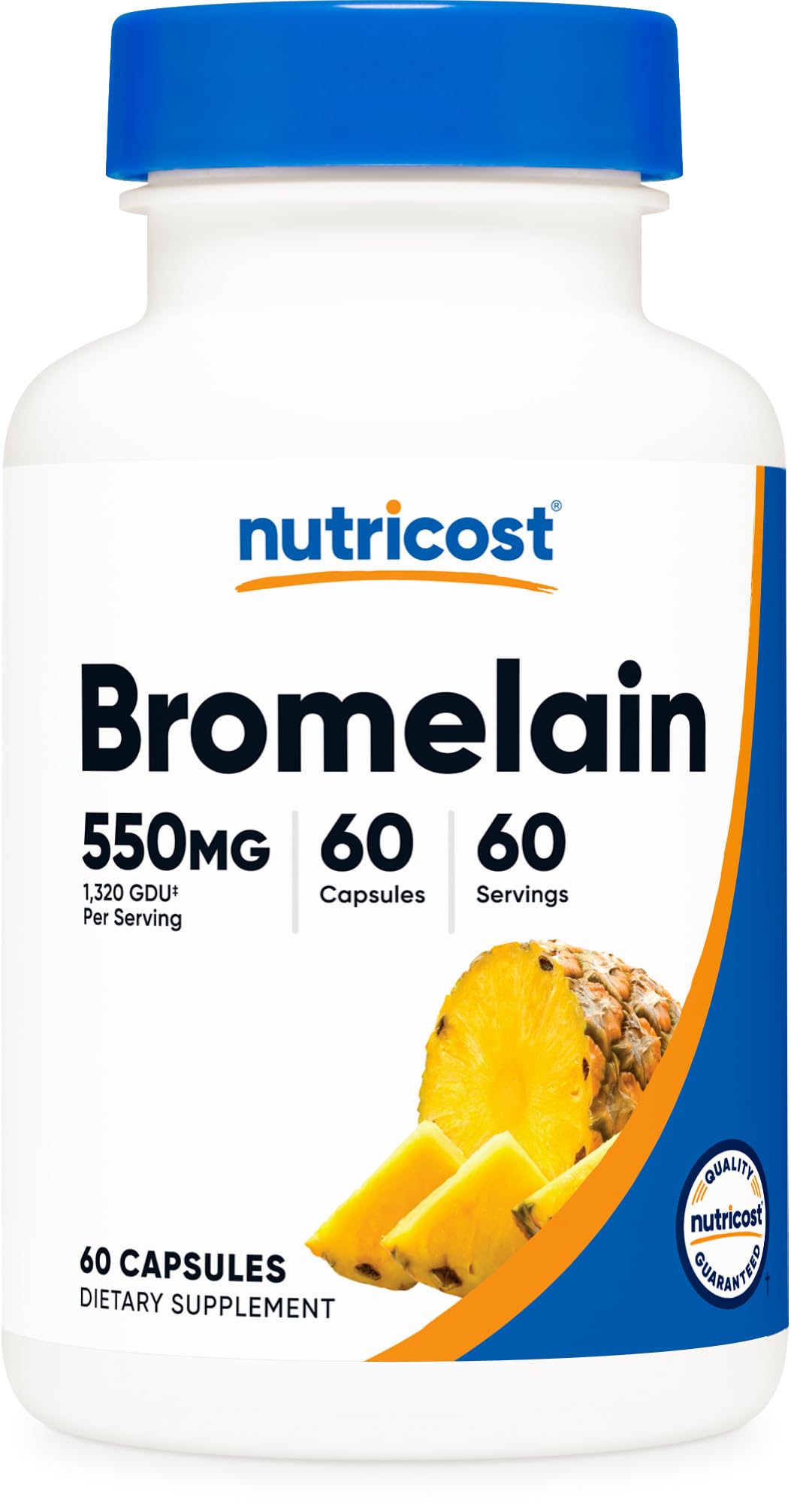 Capsules de broméline Nutricost 550mg en flacon de 60 capsules