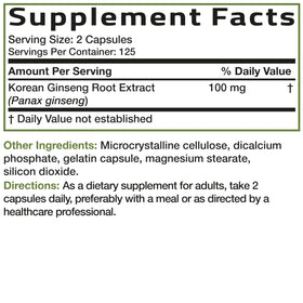Capsules de Bronson Ginseng Coréen Panax sur une table