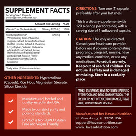 Capsules de brûleur de graisse nocturne HAVASU NUTRITION, vue de près