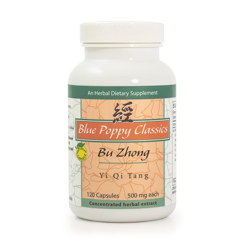 Capsules de Bu Zhong Yi Qi Tang avec étiquette Blue Poppy