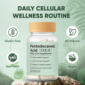 Capsules de C15:0 minyang avec des légumes en arrière-plan