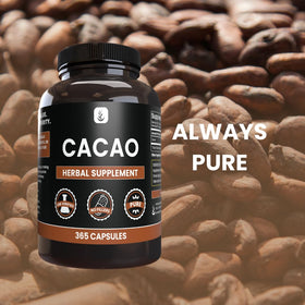 Capsules de Cacao avec étiquette PURE ORIGINAL INGREDIENTS