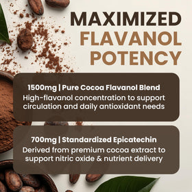 Capsules de cacao haute teneur en flavanols avec étiquette