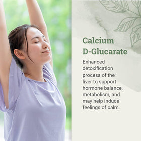 Capsules de Calcium D-Glucarate 1200mg Earth Harmony Naturals sur une surface blanche