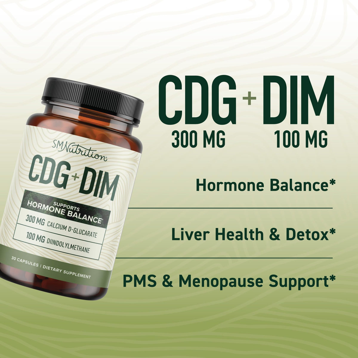 Capsules de Calcium D-Glucarate SMNutrition sur une table