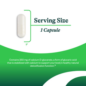 Capsules de Calcium D-Glucarate sur fond blanc