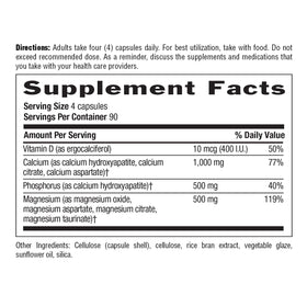 Capsules de Calcium Magnésium Vitamine D de Country Life dans une main