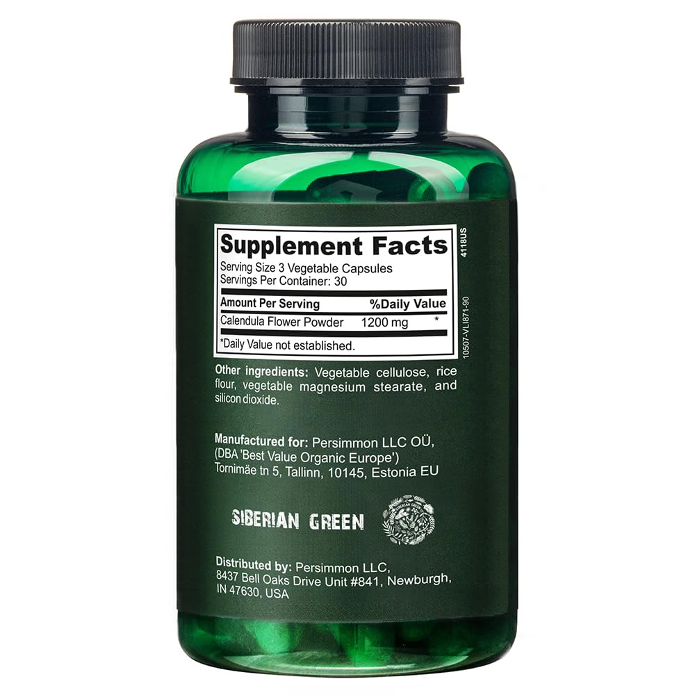 Capsules de calendula Siberian Wild sur une table en bois