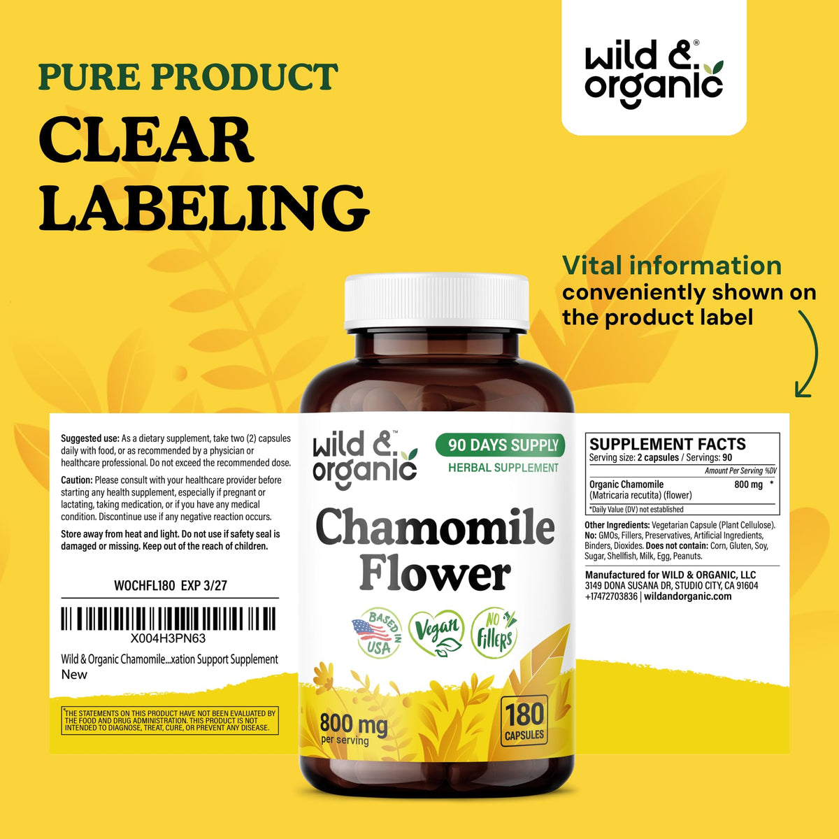 Capsules de camomille Wild & Organic dans un cadre naturel