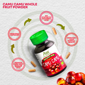 Capsules de Camu Camu 500mg, vue de côté