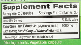 Capsules de Camu Camu sur un fond neutre