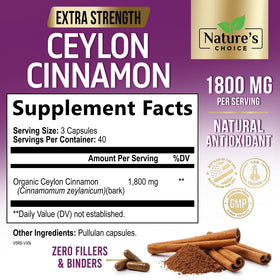 Capsules de cannelle Ceylan Nature's Choice sur une table
