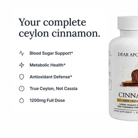 Capsules de cannelle de Ceylan 1200mg Dear Apothecary avec étiquette