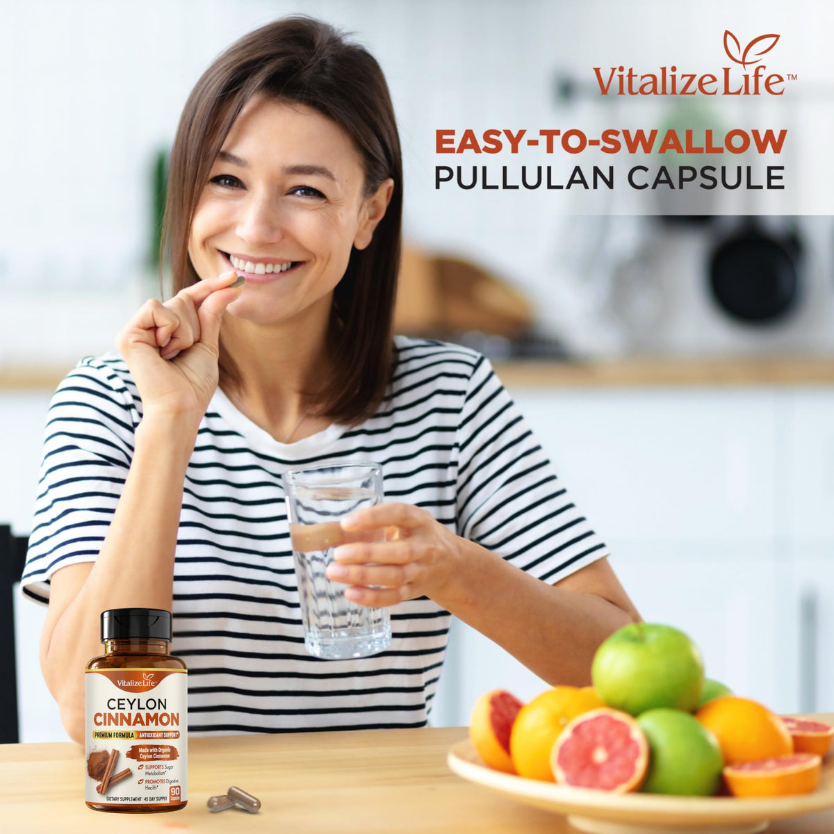 Capsules de cannelle de Ceylan avec étiquette bio