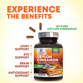 Capsules de cannelle de Ceylan bio avec une cuillère pour dosage